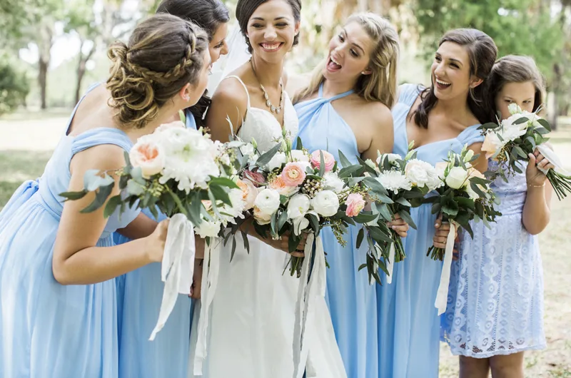 Bridal bouquet and bridesmaids bouquets